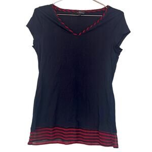 THE LIMITED Women Size SMALL Top Shirt blue Red v neck Blouse